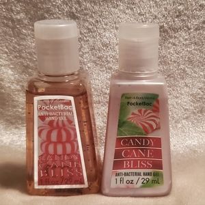 2 Bath & Body Works Candy Cane Bliss PocketBac Hand Gel Anti-Bact…